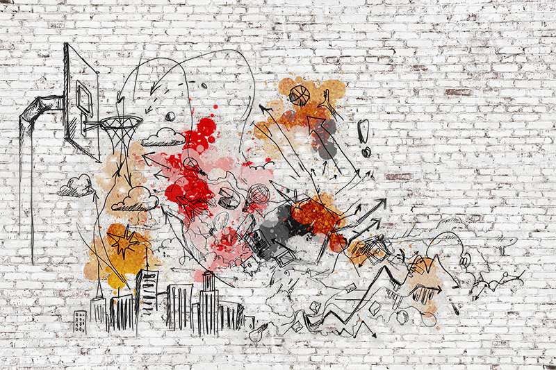 Carta da parati Basket Wall Carta da parati Basket Wall