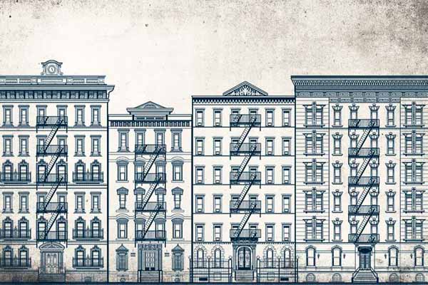 Carta da parati Gray Building