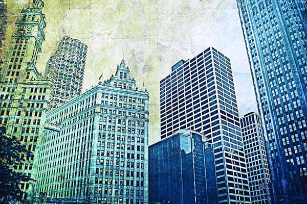 Carta da parati City blue shade