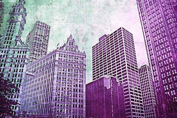 Carta da parati City purple shade