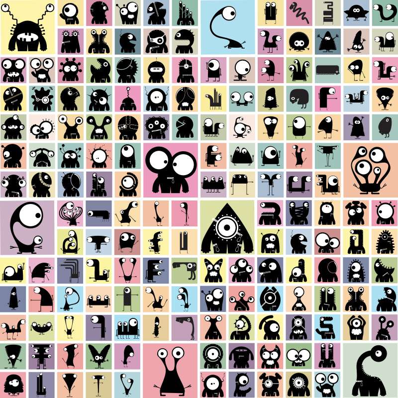 Carta da parati Funny Monsters