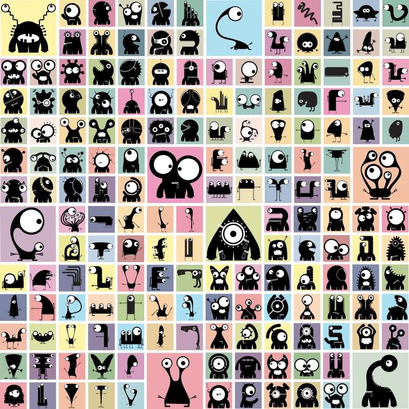 Carta da parati Funny Monsters