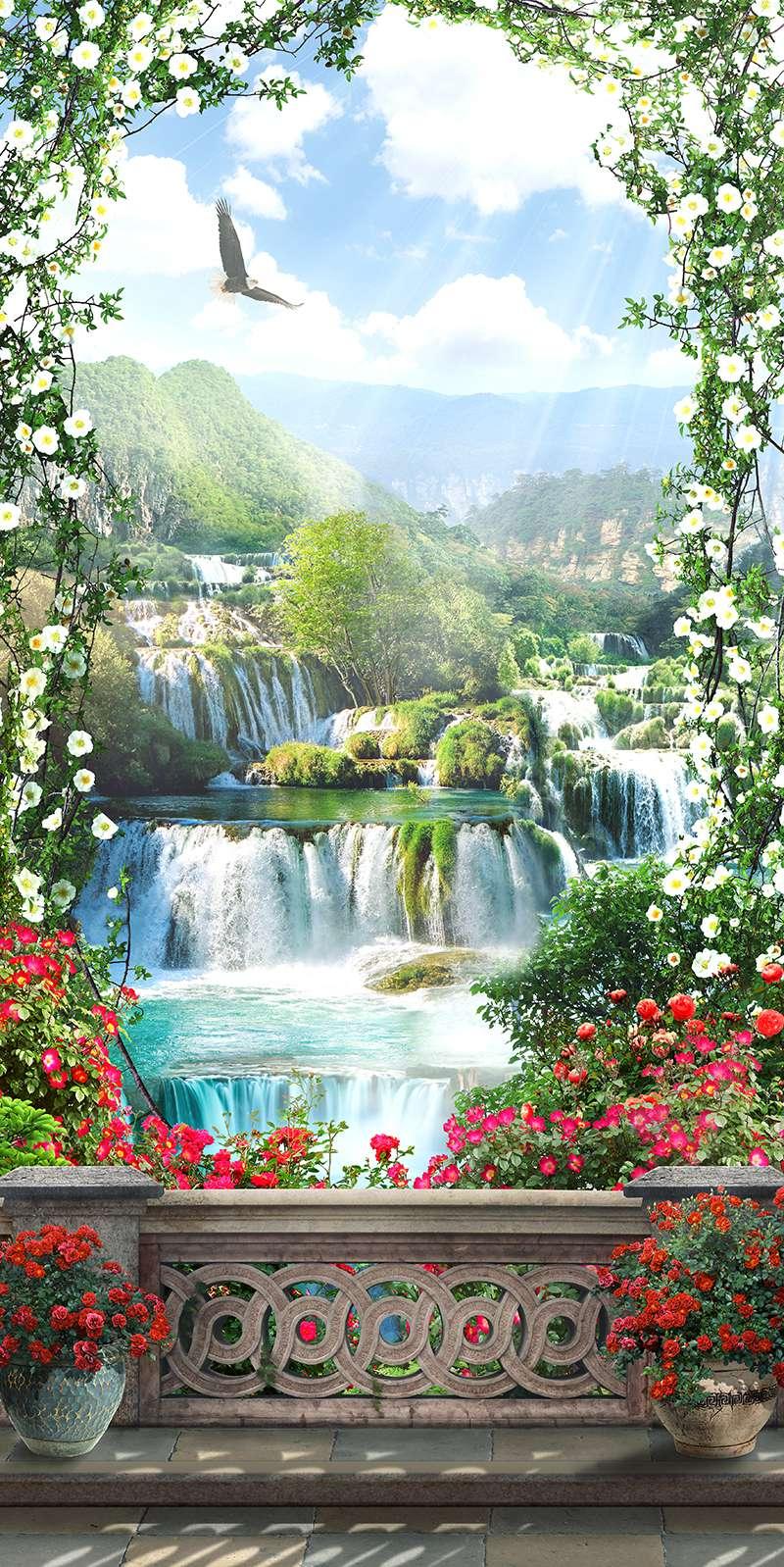 Carta da parati Vista sulle cascate