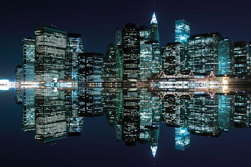 Carta da parati New York, Manhattan Riflessa