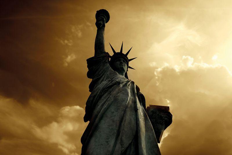 Carta da parati New York, Statue of liberty Night