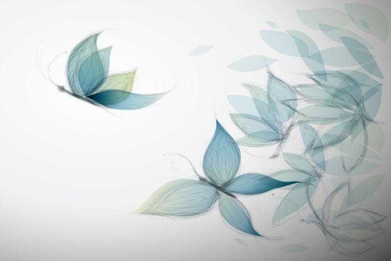 Carta da parati Farfalle filo