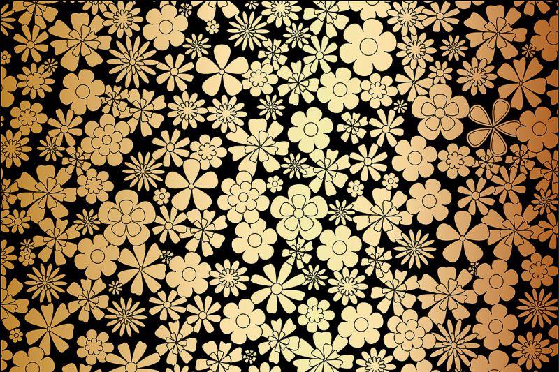 Carta da parati Fiori su Nero