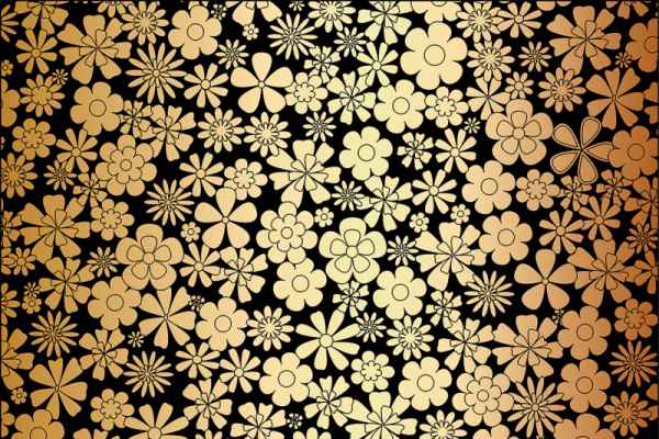 Carta da parati Fiori su Nero
