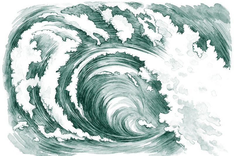 Carta da parati Onda oceanica