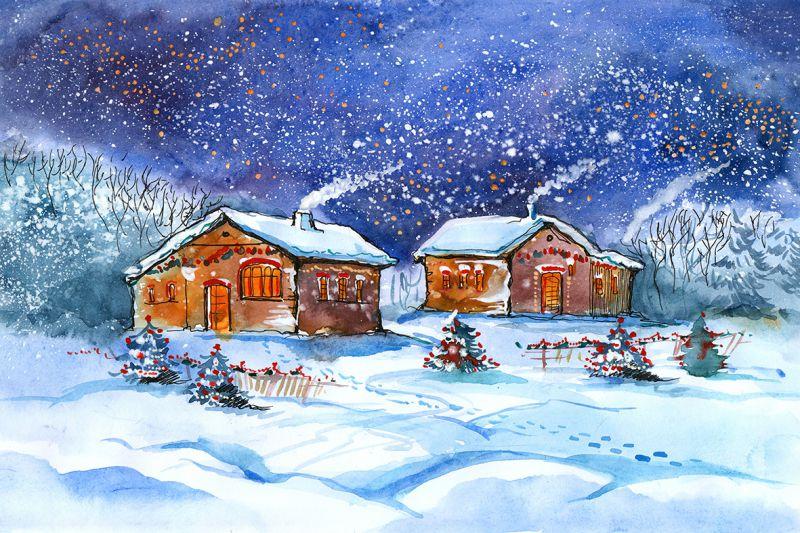 Carta da parati Villaggio invernale