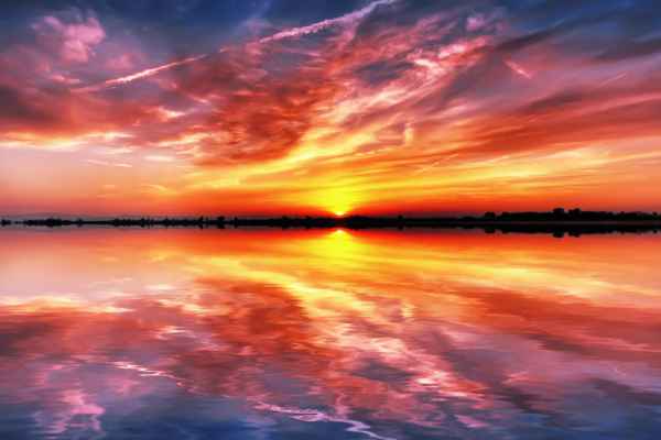 Carta da parati Tramonto Riflessi di nuvole