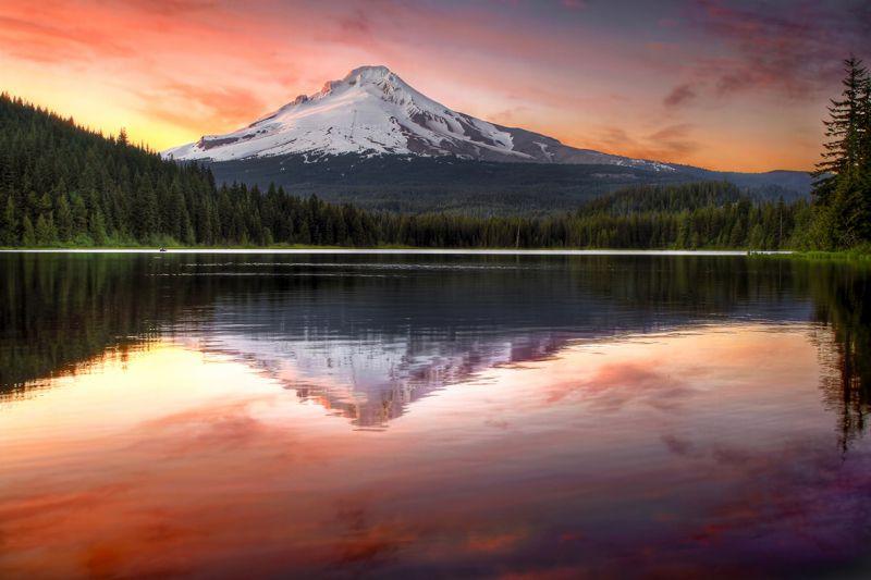 Carta da parati Monte Hood al tramonto