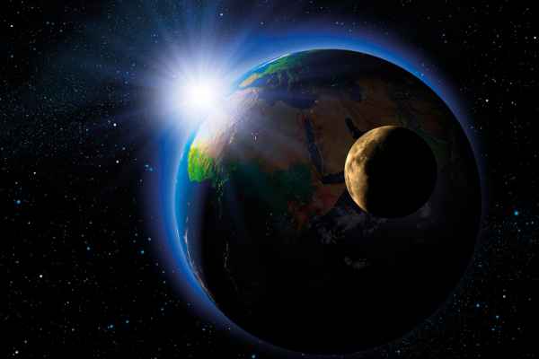 Carta da parati Terra e Luna